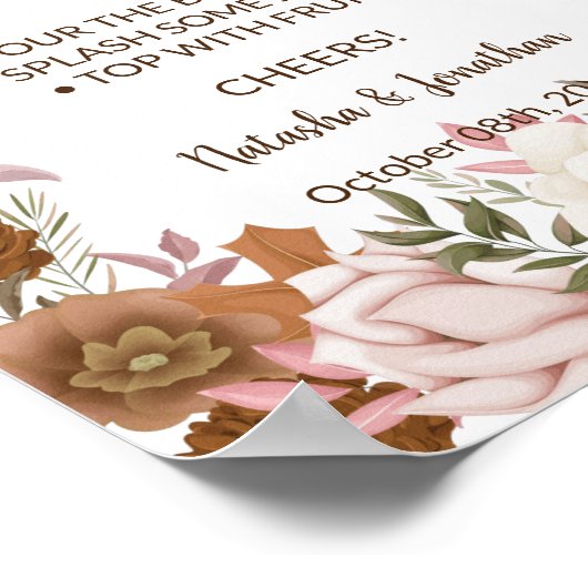 Boho Autumn Mimosa Bar Vrijgezellenfeest Wedding S Poster (Hoek)