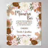 Boho Autumn Mimosa Bar Vrijgezellenfeest Wedding S Poster (Voorkant)