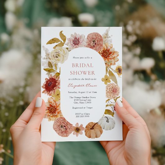 Boho Autumn Mums and Pumpkins Vrijgezellenfeest Kaart