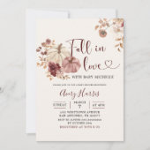 Boho Autumn Pumpkin Floral Herfst in Love Invitati Kaart (Voorkant)