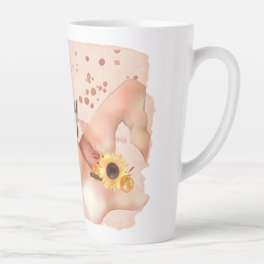 Boho Autumn Quote Latte Mok (Rechts)