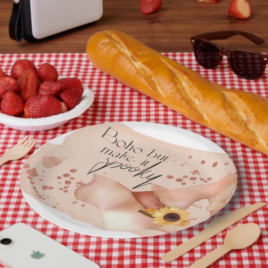 Boho Autumn Quote Papieren Bordje (Picknick)