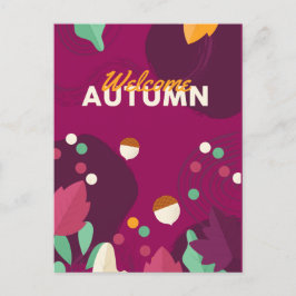 Boho Autumn Season with Leaves Feestdagenkaart