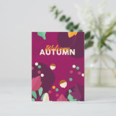 Boho Autumn Season with Leaves Feestdagenkaart (Staand voorkant)