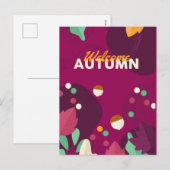 Boho Autumn Season with Leaves Feestdagenkaart (Voorkant / Achterkant)