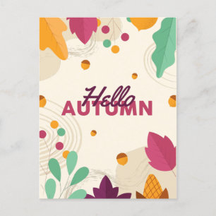 Boho Autumn Season with Leaves Holiday Briefkaart