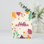 Boho Autumn Season with Leaves Holiday Briefkaart (Staand voorkant)