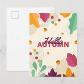 Boho Autumn Season with Leaves Holiday Briefkaart (Voorkant / Achterkant)