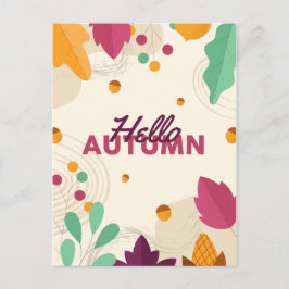 Boho Autumn Season with Leaves Holiday Briefkaart