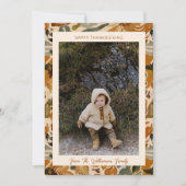 Boho Autumn Terracotta Bloemen Foto Thanksgiving Feestdagenkaart (Voorkant)