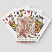Boho  Autumn Terracotta Floral Bouquet Pokerkaarten (Achterkant)