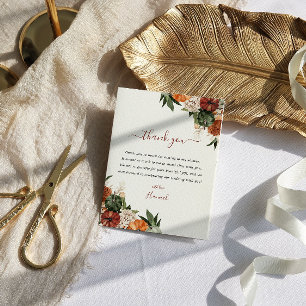 Boho Autumn Vrijgezellenfeest Dank u Bedankkaart