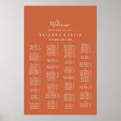 Boho Autumn Wedding Alfabetical Seating Chart Poster (Voorkant)