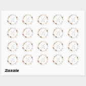 Boho Autumn Wildflower | Afdichting monogram envel Ronde Sticker (Vel)