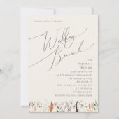 Boho Autumn Wildflower | Beige bruiloft brunch Kaart (Voorkant)