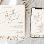 Boho Autumn Wildflower | Beige bruiloft brunch Kaart