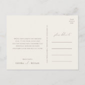 Boho Autumn Wildflower | Beige bruiloft dank u Briefkaart (Achterkant)