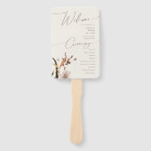 Boho Autumn Wildflower | Beige bruiloft programma Handwaaier (Voorkant)