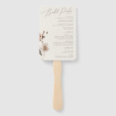 Boho Autumn Wildflower | Beige bruiloft programma Handwaaier (Achterkant)