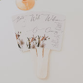 Boho Autumn Wildflower | Beige bruiloft programma Handwaaier