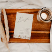 Boho Autumn Wildflower | Beige bruiloft receptie Informatiekaartje