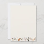Boho Autumn Wildflower | Beige bruiloft receptie Kaart (Achterkant)