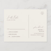 Boho Autumn Wildflower | Beige bruiloft RSVP Briefkaart (Achterkant)