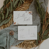 Boho Autumn Wildflower | Beige bruiloft RSVP Briefkaart