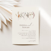 Boho Autumn Wildflower | Beige bruiloft uitnodigin Kaart