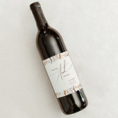 Boho Autumn Wildflower | Beige bruiloft Wijn Etiket