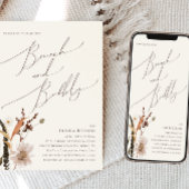 Boho Autumn Wildflower | Beige Brunch en Bubble Kaart