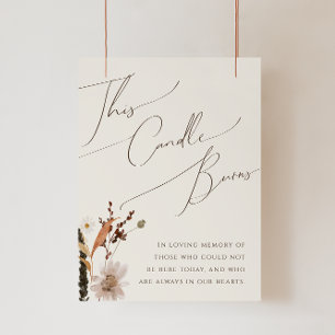 Boho Autumn Wildflower   Beige Deze kaars brandt Poster