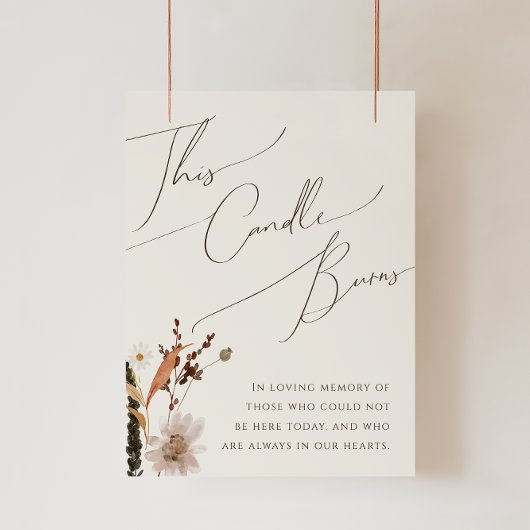 Boho Autumn Wildflower | Beige Deze kaars brandt Poster