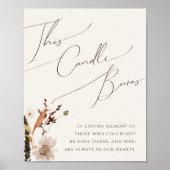 Boho Autumn Wildflower | Beige Deze kaars brandt Poster (Voorkant)