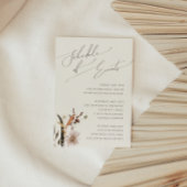 Boho Autumn Wildflower | Beige Evenementenschema Informatiekaartje