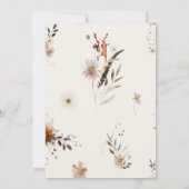Boho Autumn Wildflower | Beige Foto Lijst Save The Date (Achterkant)