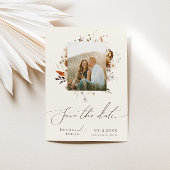 Boho Autumn Wildflower | Beige Foto Lijst Save The Date
