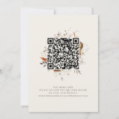 Boho Autumn Wildflower | Beige foto QR-code Save The Date (Achterkant)