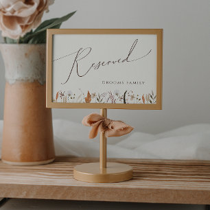 Boho Autumn Wildflower   Beige gereserveerd bord