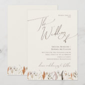 Boho Autumn Wildflower | Beige Het huwelijk van Kaart (Voorkant / Achterkant)
