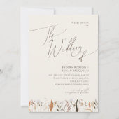 Boho Autumn Wildflower | Beige Het huwelijk van Kaart (Voorkant)
