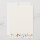 Boho Autumn Wildflower | Beige Het huwelijk van Kaart (Achterkant)