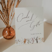 Boho Autumn Wildflower | Beige Kaarten en geschenk Reclamebord Met Voetstuk