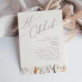 Boho Autumn Wildflower | Beige Laten we vieren Kaart