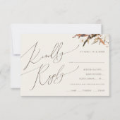 Boho Autumn Wildflower Beige Menu Keuze RSVP-kaart (Voorkant)