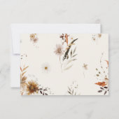 Boho Autumn Wildflower Beige Menu Keuze RSVP-kaart (Achterkant)