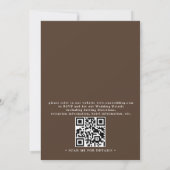Boho Autumn Wildflower Beige QR Code Wedding Kaart (Achterkant)
