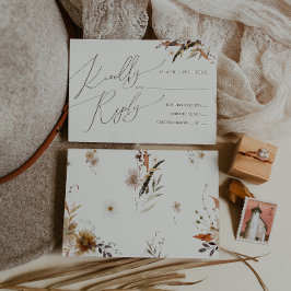 Boho Autumn Wildflower | Beige RSVP-kaart RSVP Kaartje