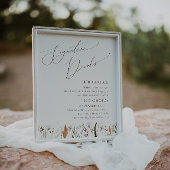 Boho Autumn Wildflower Beige Signature Drinken Sig Poster