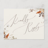 Boho Autumn Wildflower | Beige Song Aanvraag RSVP Briefkaart (Voorkant)